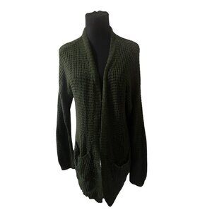 Say What green open front cardigan sweater made in the U.S.A. size XL